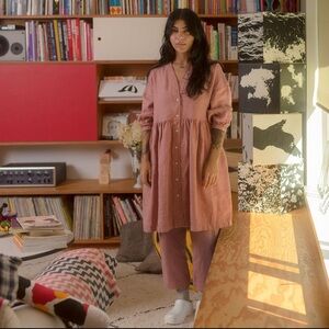 BEATON LINEN - COURT/BOBBI PANTS IN ROSE